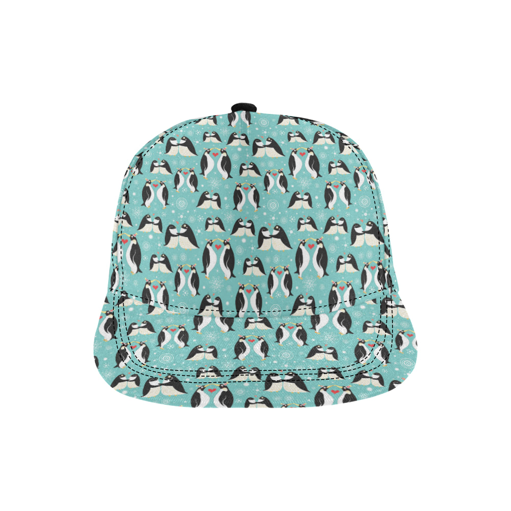 Penguin Love Print Snapback Cap