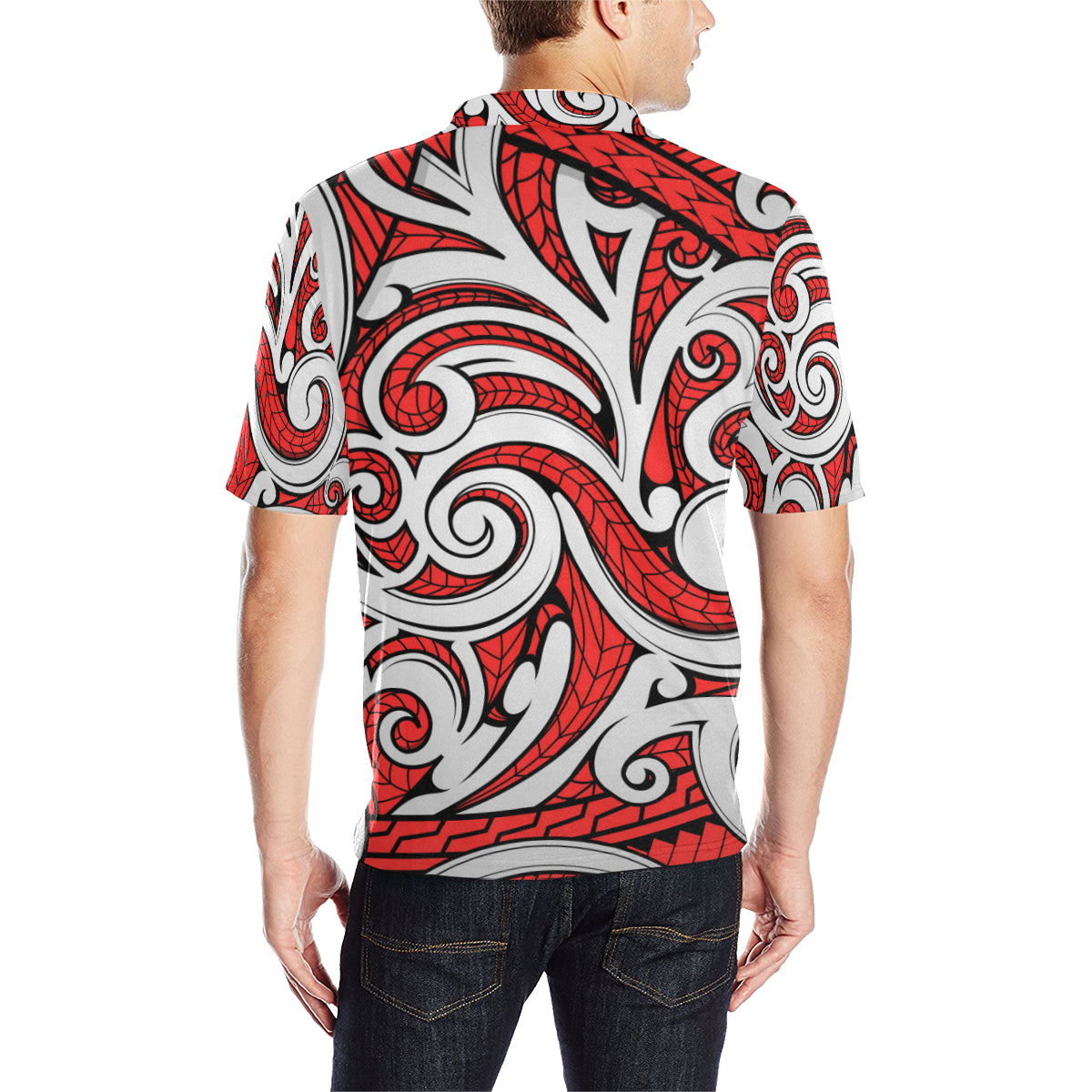 Maori Polynesian Themed Design Print Men Polo Shirt