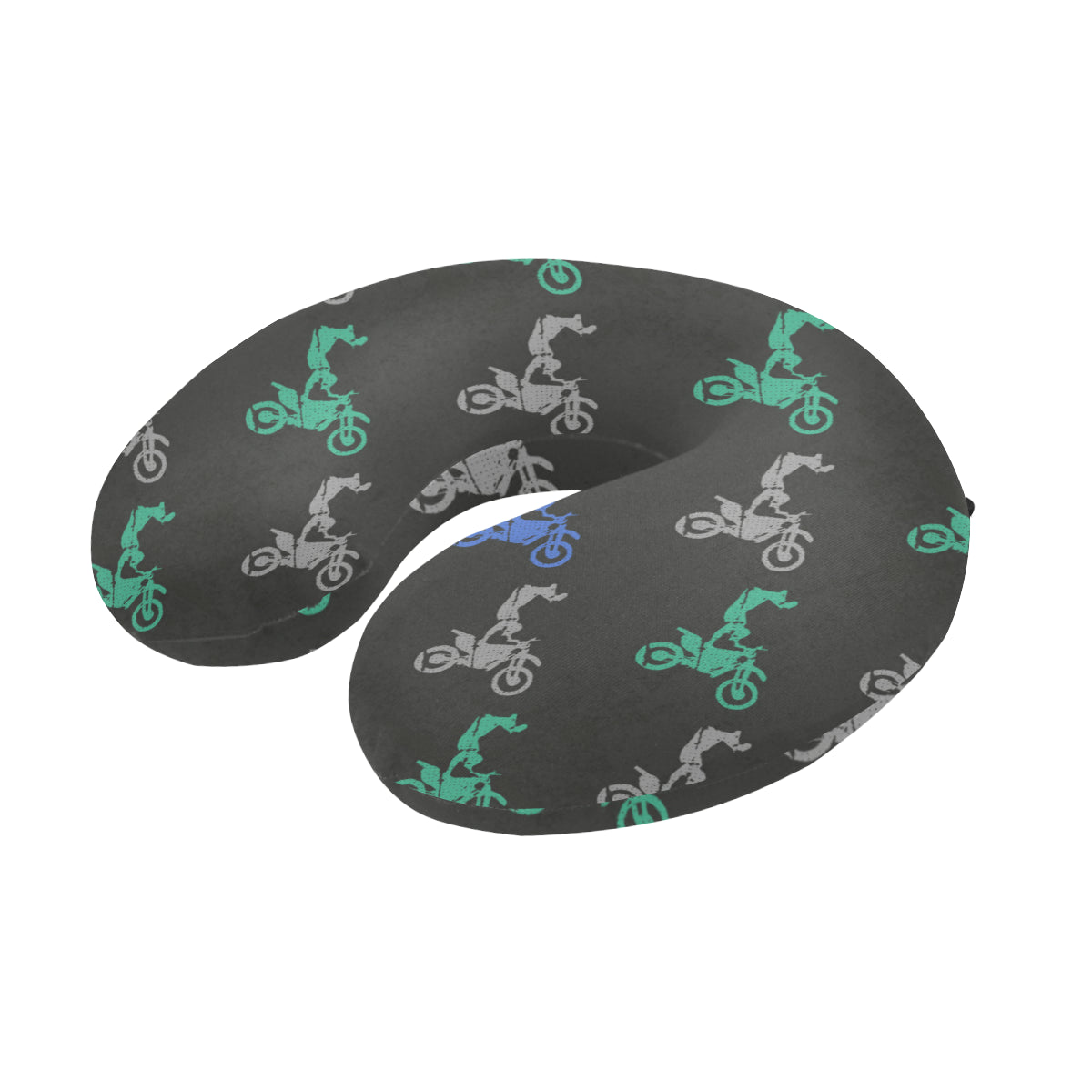 Motocross Pattern Print Design 02 U-Shaped Travel Neck Pillow