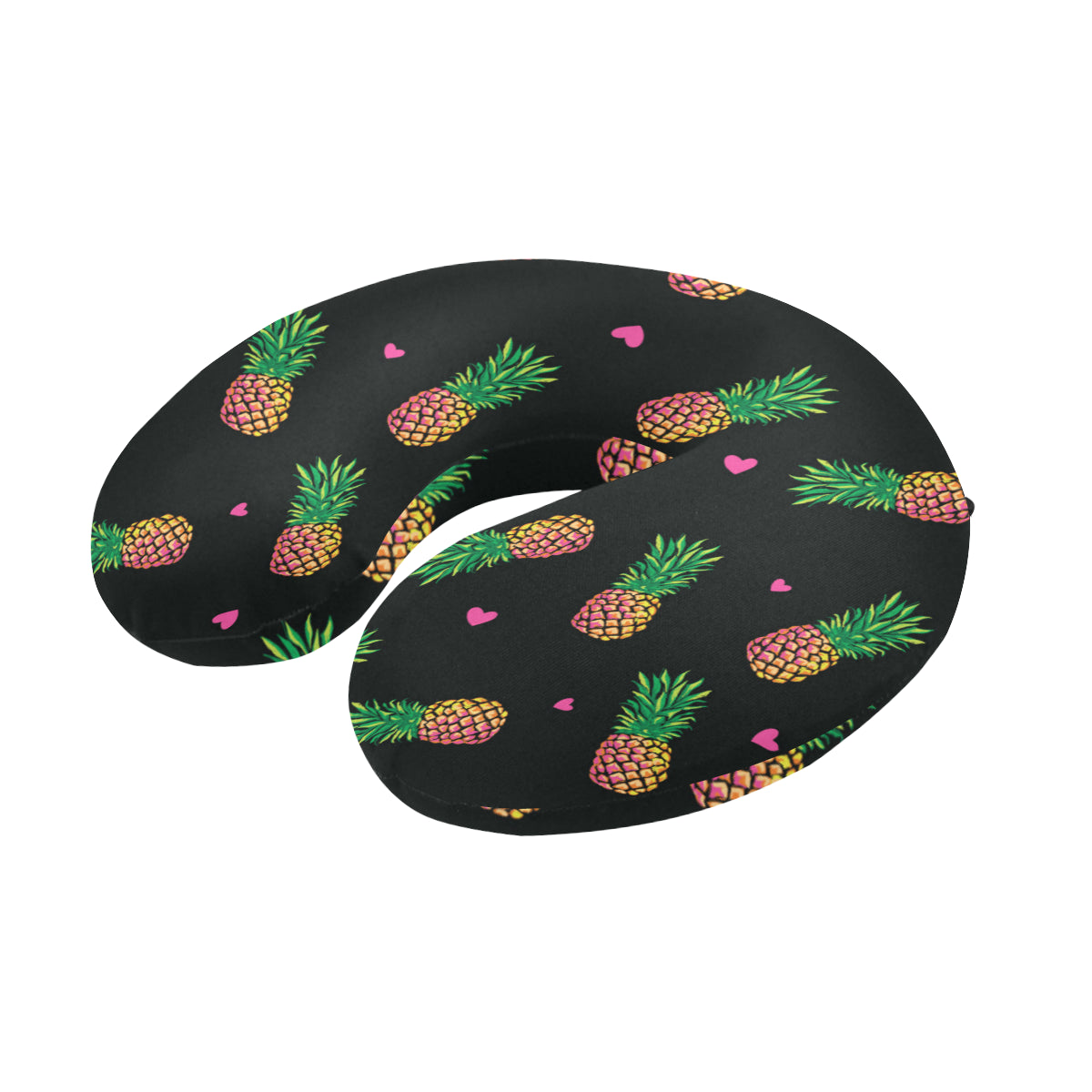 Neon Pineapple Pattern Print Design A04 U-Shaped Travel Neck Pillow