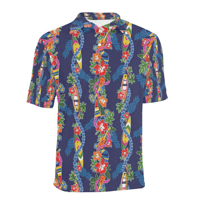 Hawaiian Themed Pattern Print Design H04 Men Polo Shirt