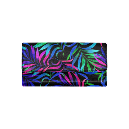 Tropical Flower Pattern Print Design TF010 Women's Trifold Wallet