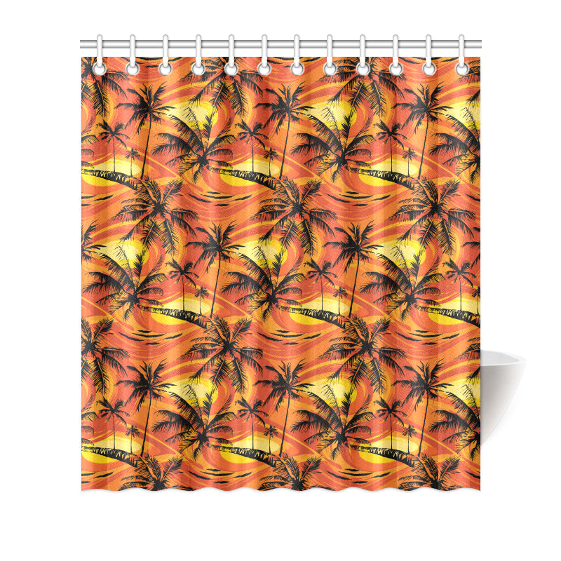 Palm Tree Pattern Print Design A02 Shower Curtain