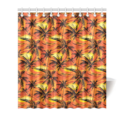 Palm Tree Pattern Print Design A02 Shower Curtain
