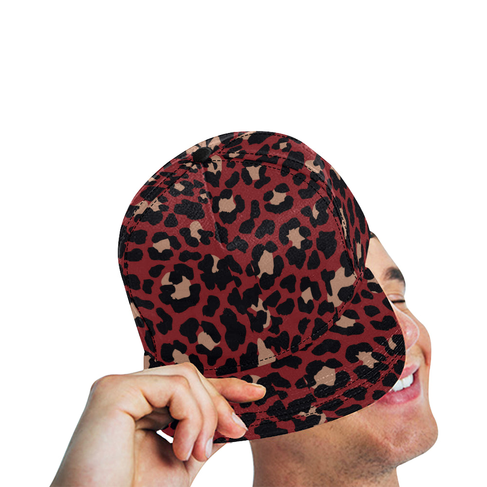 Cheetah Red Print Pattern Snapback Cap