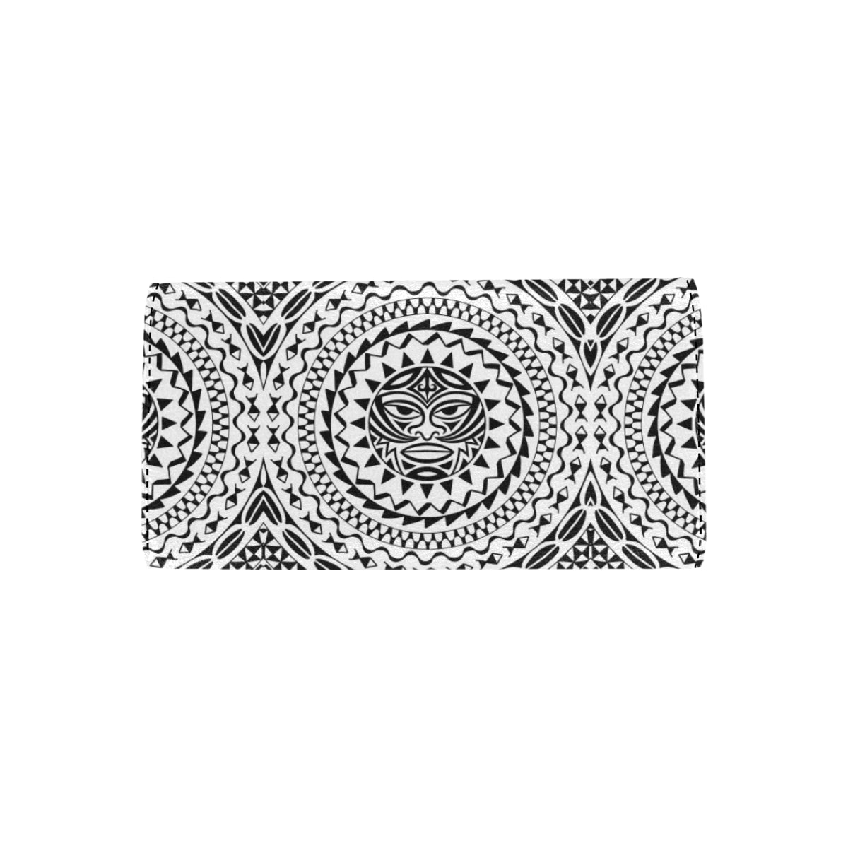 Polynesian Tribal Mask Women's Trifold Wallet