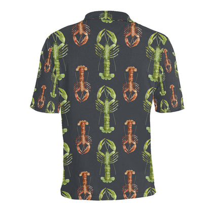 Lobster Pattern Print Design 01 Men Polo Shirt