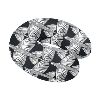Flying Fish Pattern Print Design 03 U-Shaped Travel Neck Pillow