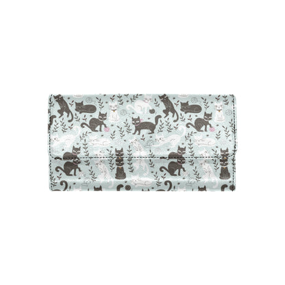 Cat Pattern Print Design 08 Women's Trifold Wallet