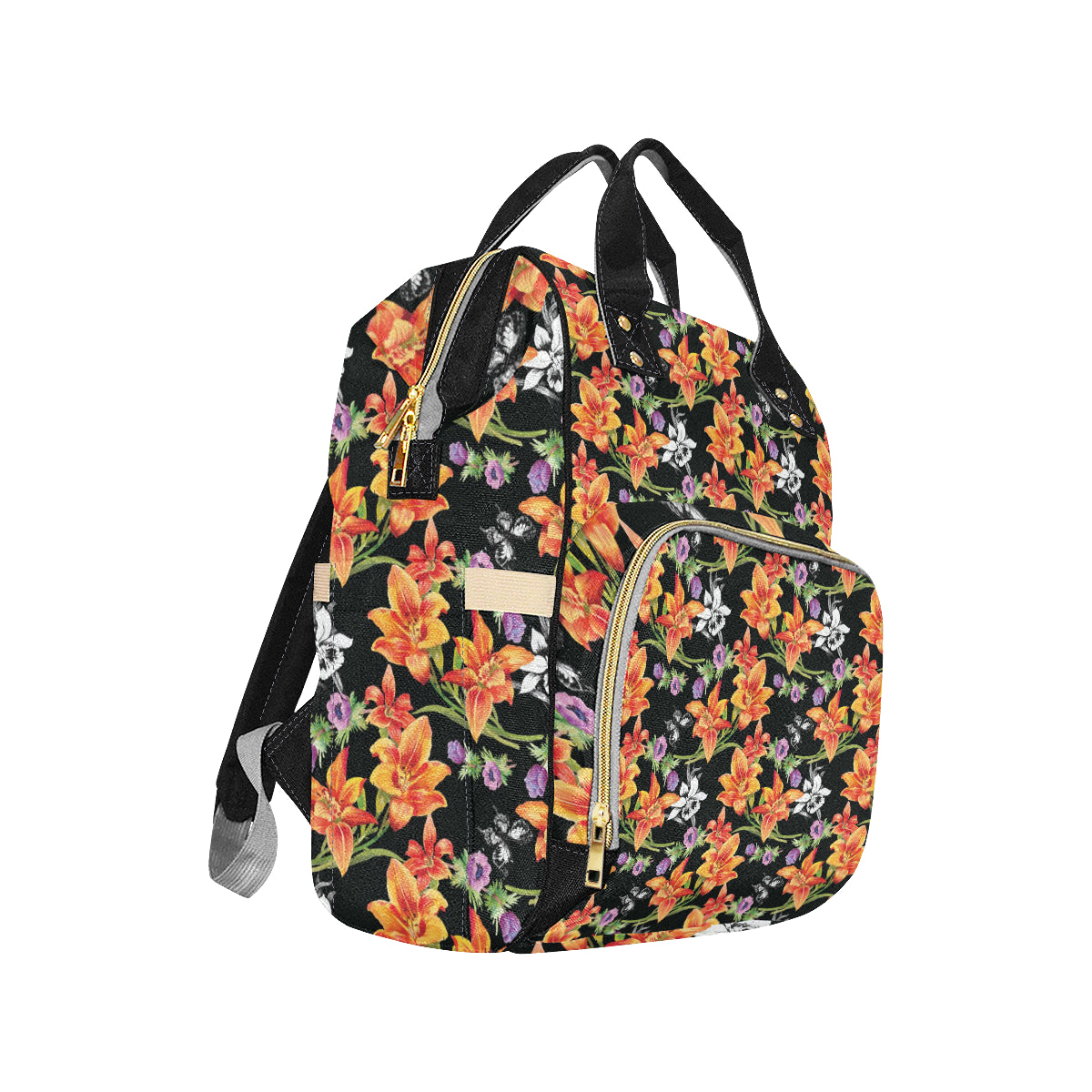 Tropical Flower Pattern Print Design TF02 Diaper Bag Backpack