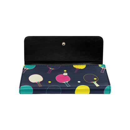Ping Pong Pattern Print Design A04 Women's Trifold Wallet