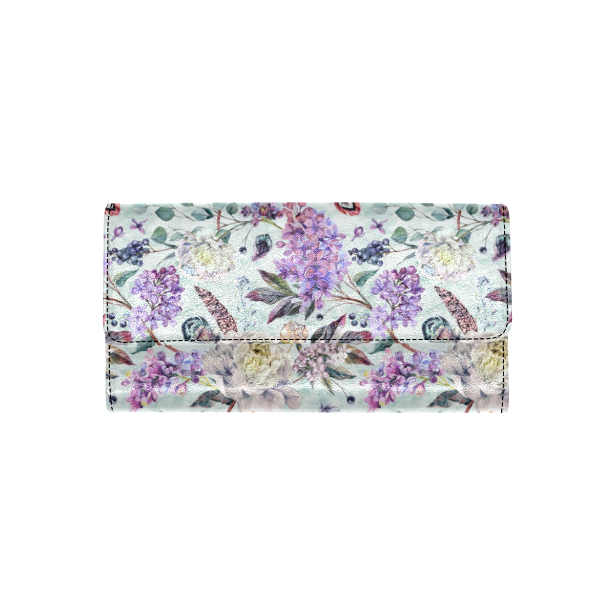 Lilac Pattern Print Design LI06 Women's Trifold Wallet