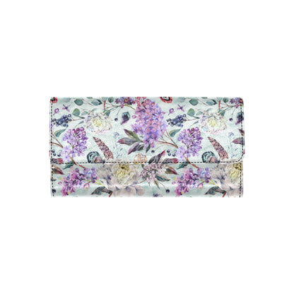 Lilac Pattern Print Design LI06 Women's Trifold Wallet