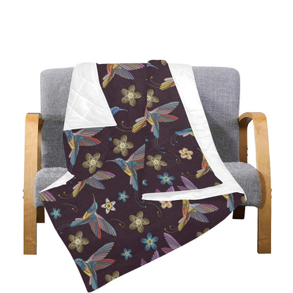 Hummingbird Pattern Print Design 04 Premium Quilt