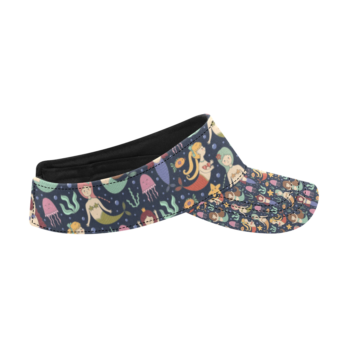 Mermaid Cartoon Pattern Print Design 03 Unisex Sun Visor