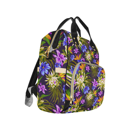 Water Lily Pattern Print Design WL08 Diaper Bag Backpack