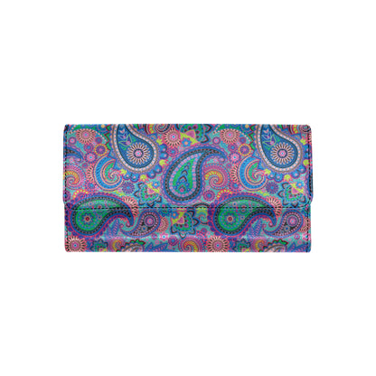 Paisley Colorful Pattern Print Design A02 Women's Trifold Wallet