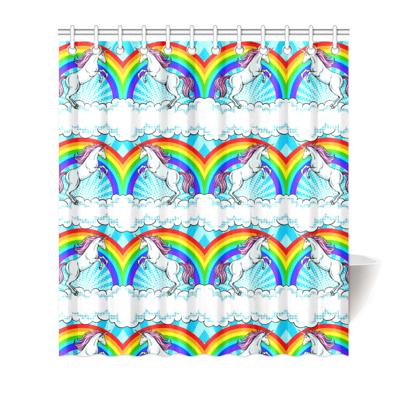 Unicorn Rainbow Shower Curtain