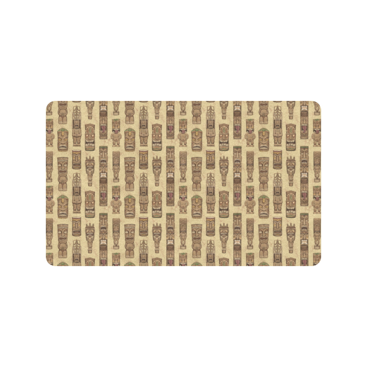 Totem Tiki Style Themed Design Rubber Doormat