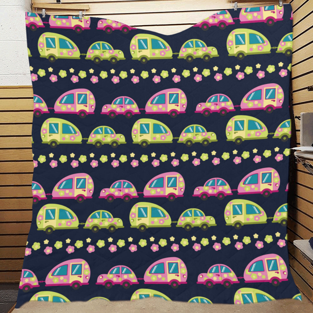 Camper Cute Camping Design No 3 Print Premium Quilt