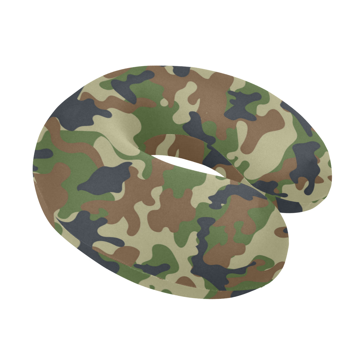 Army Camouflage Pattern Print Design 01 U-Shaped Travel Neck Pillow