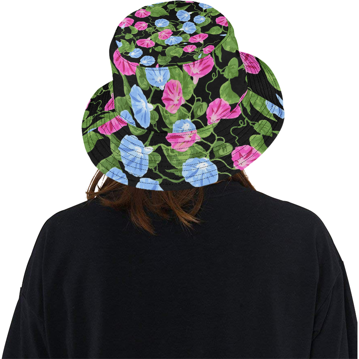 Morning Glory Pattern Print Design MG04 Unisex Bucket Hat