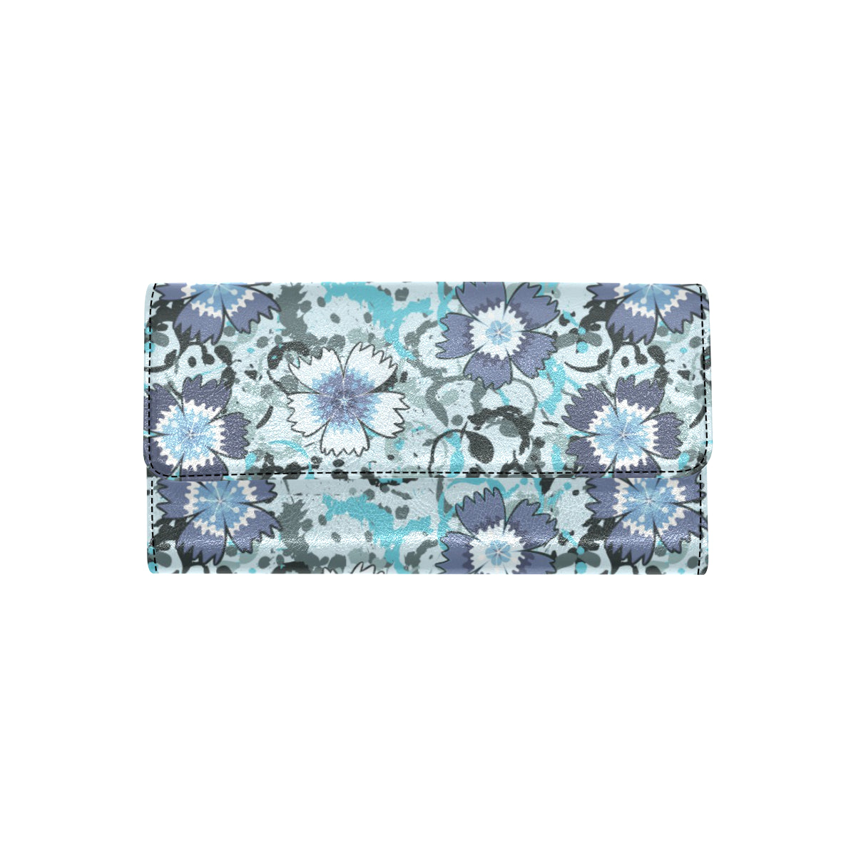 Carnations Pattern Print Design CN04 Women's Trifold Wallet