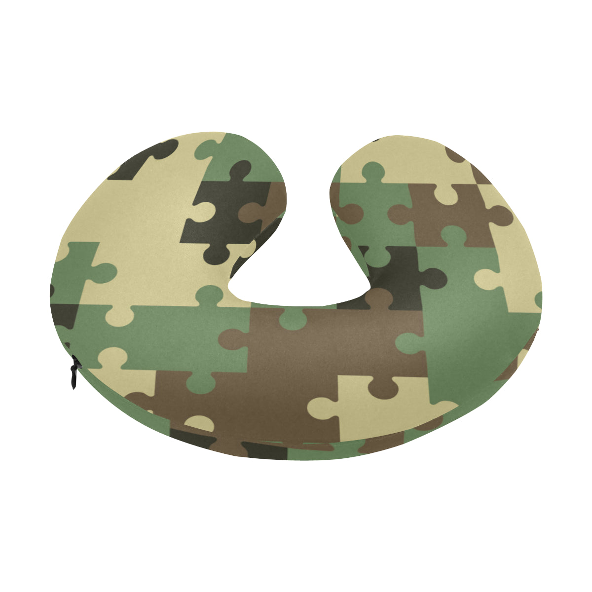 Puzzle Camo Pattern Print Design A03 U-Shaped Travel Neck Pillow