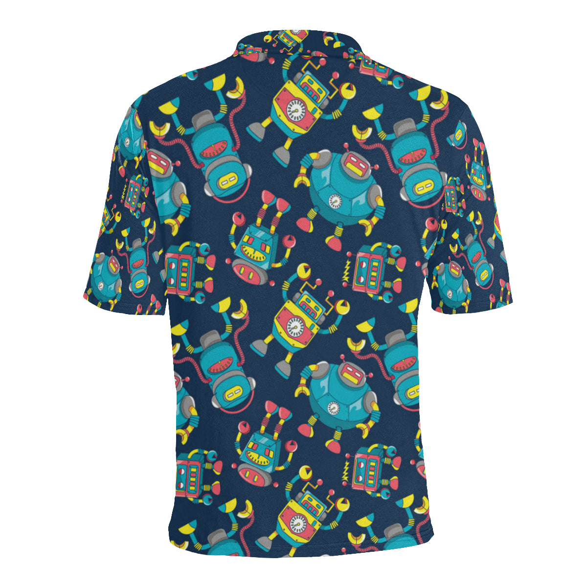 Robot Pattern Print Design A05 Men Polo Shirt