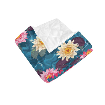 Water Lily Pattern Print Design WL05 Premium Quilt