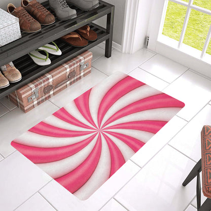 Vortex Twist Swirl Candy Print Rubber Doormat