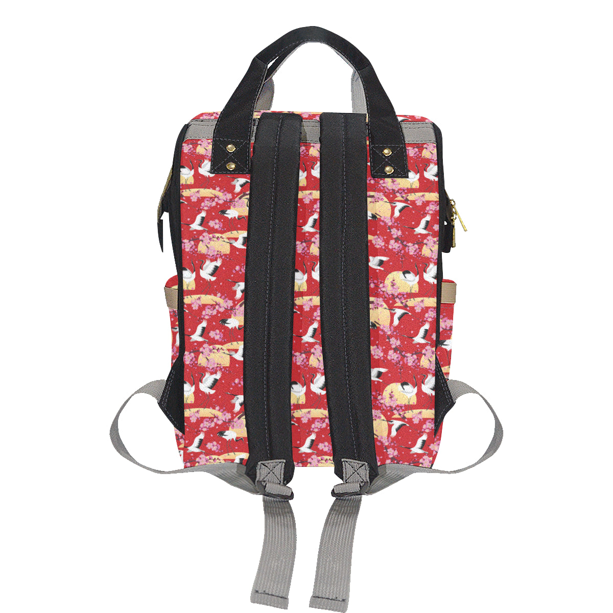 Crane Pattern Print Design 04 Diaper Bag Backpack