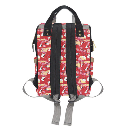 Crane Pattern Print Design 04 Diaper Bag Backpack