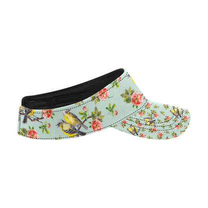 Bird with Red Flower Print Pattern Unisex Sun Visor