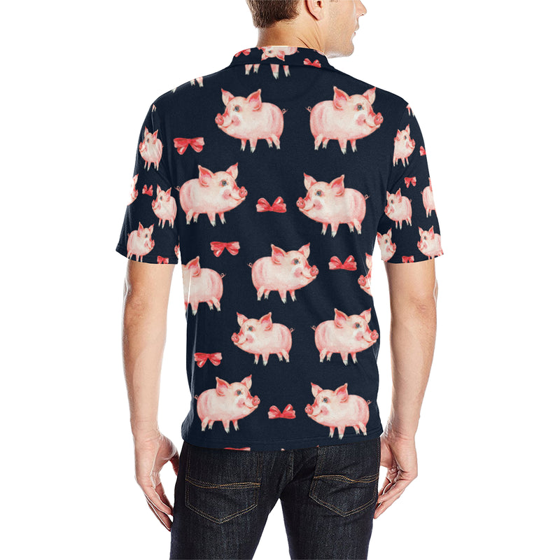 Pig Cute Pattern Print Design 02 Men Polo Shirt