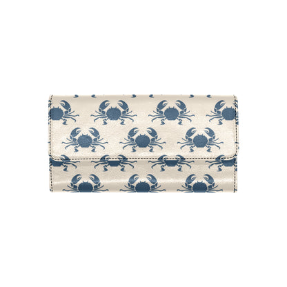 Crab Pattern Print Design 02 Women's Trifold Wallet