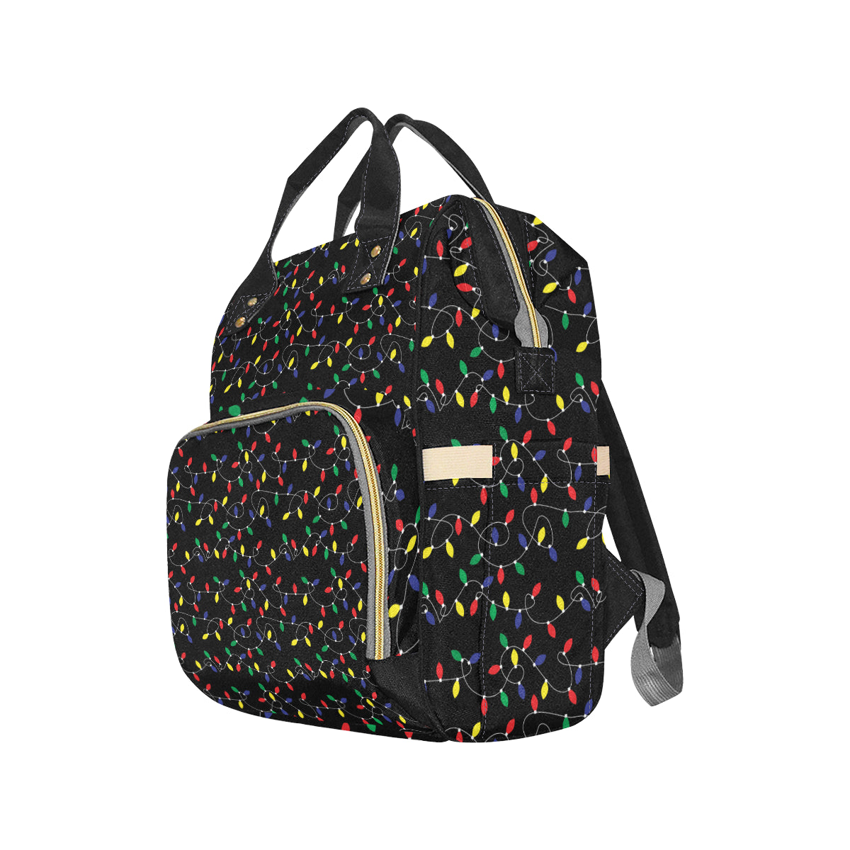 Christmas Light Pattern Print Design 04 Diaper Bag Backpack
