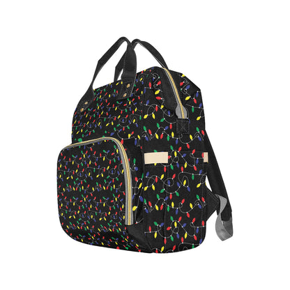 Christmas Light Pattern Print Design 04 Diaper Bag Backpack
