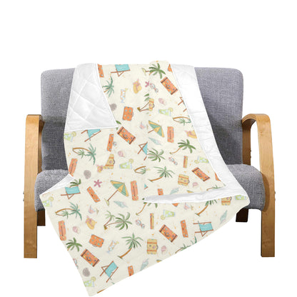 Beach Themed Pattern Print Design 05 Premium Quilt