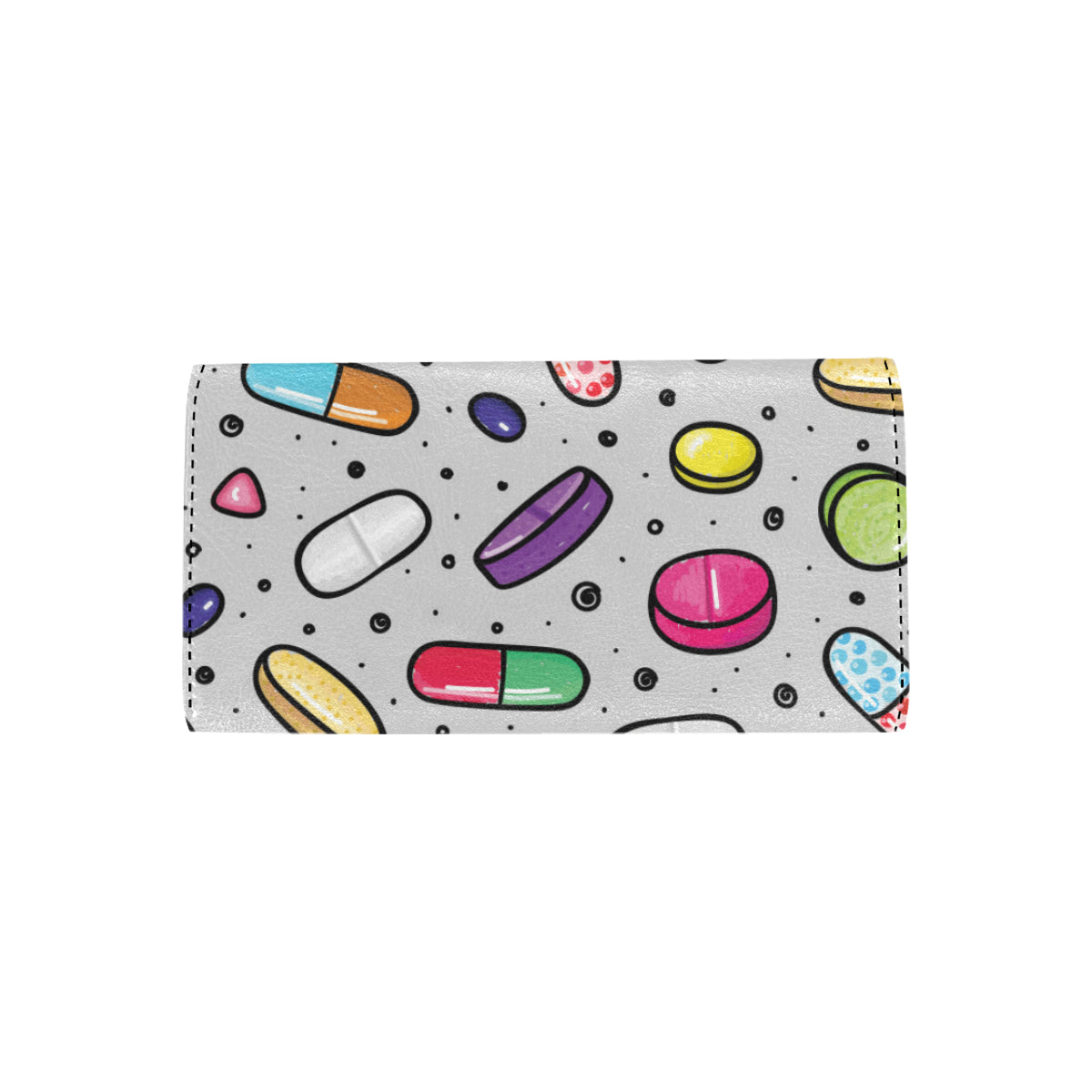 Pill Pattern Print Design A04 Women's Trifold Wallet