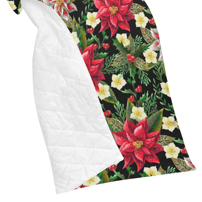 Poinsettia Pattern Print Design POT05 Premium Quilt