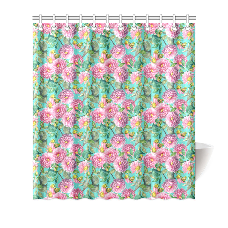Dahlia Pattern Print Design DH07 Shower Curtain