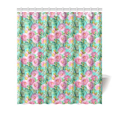 Dahlia Pattern Print Design DH07 Shower Curtain