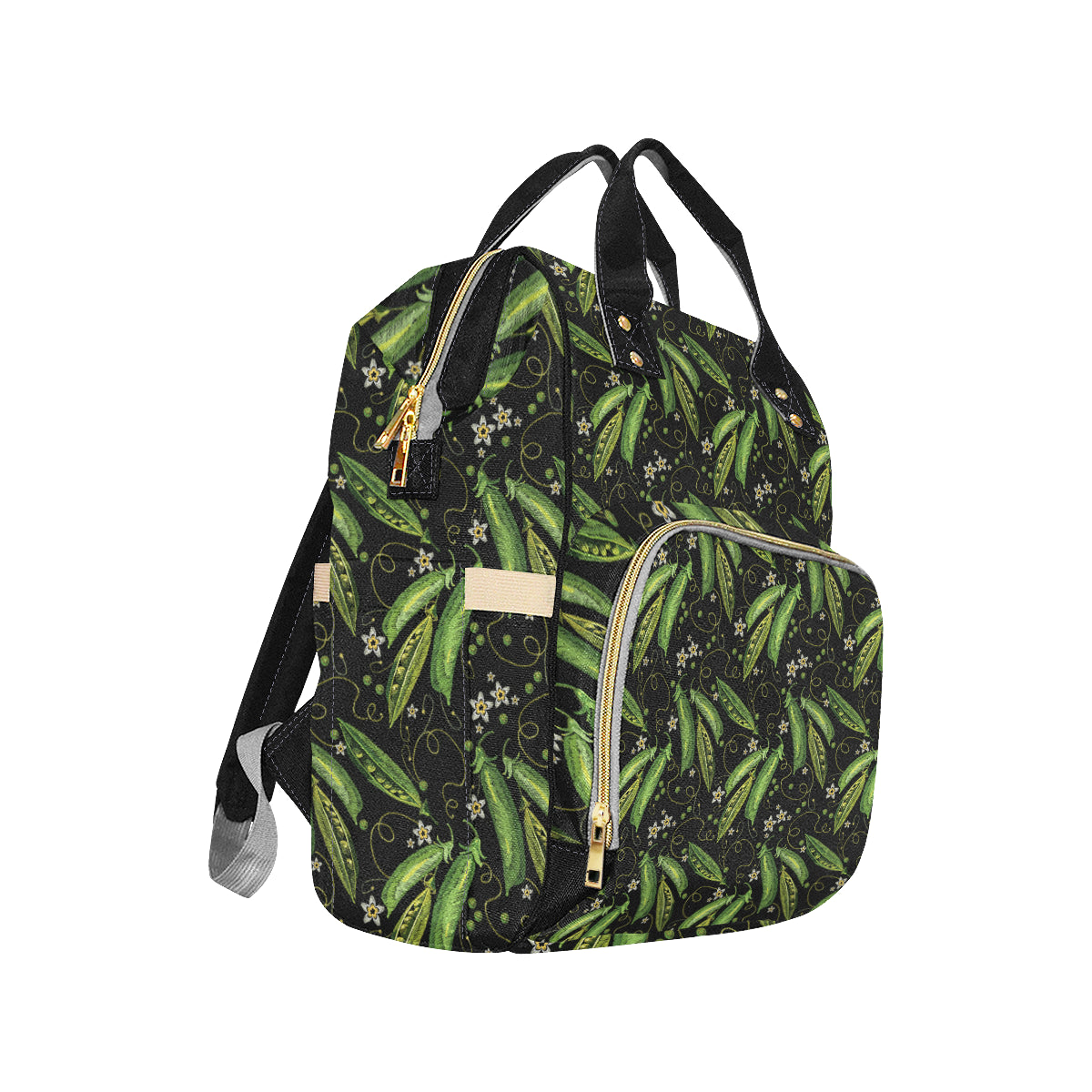 Peas Pattern Print Design A02 Diaper Bag Backpack