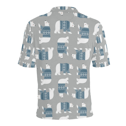 Polar Bear Pattern Print Design A03 Men Polo Shirt
