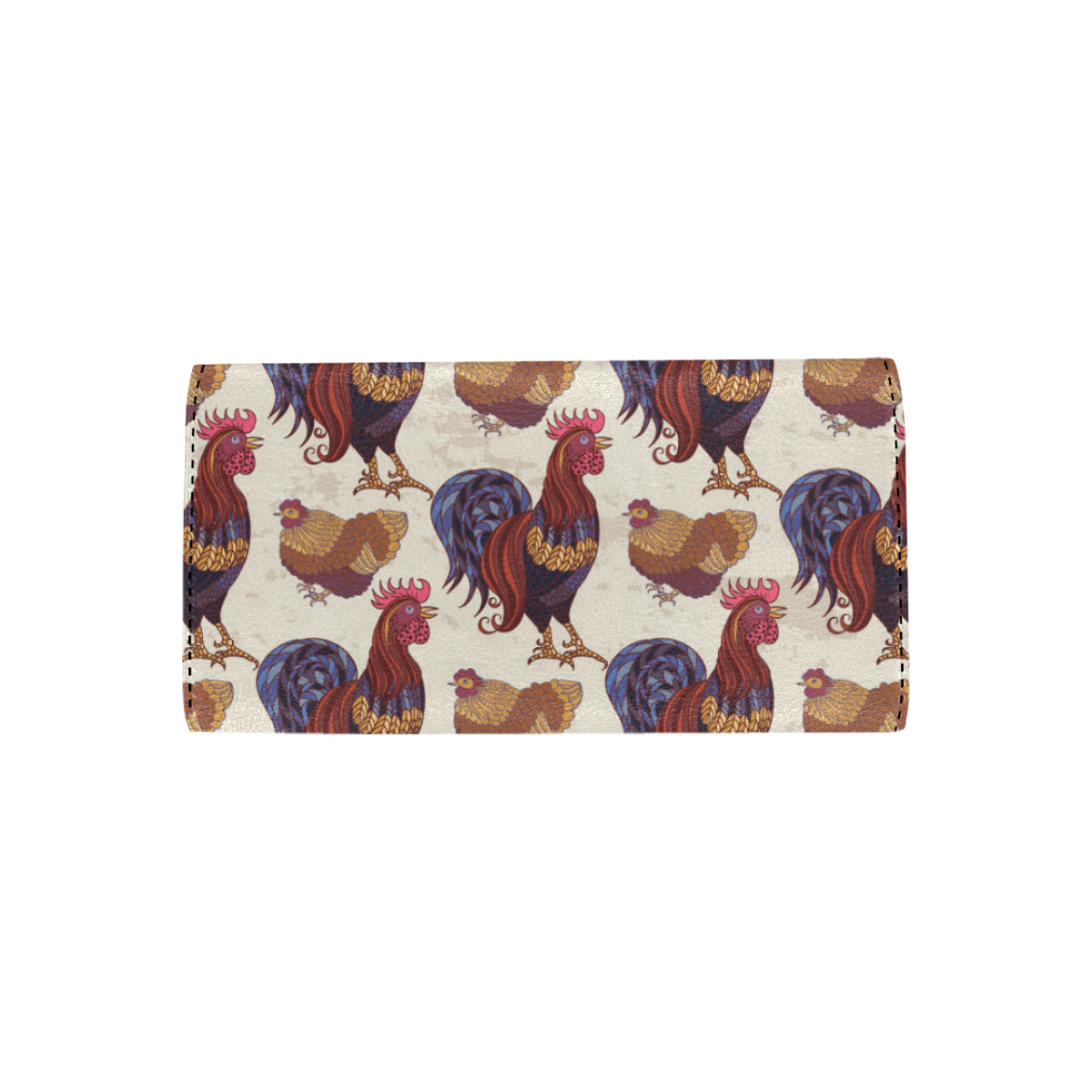 Rooster Pattern Print Design A03 Women's Trifold Wallet