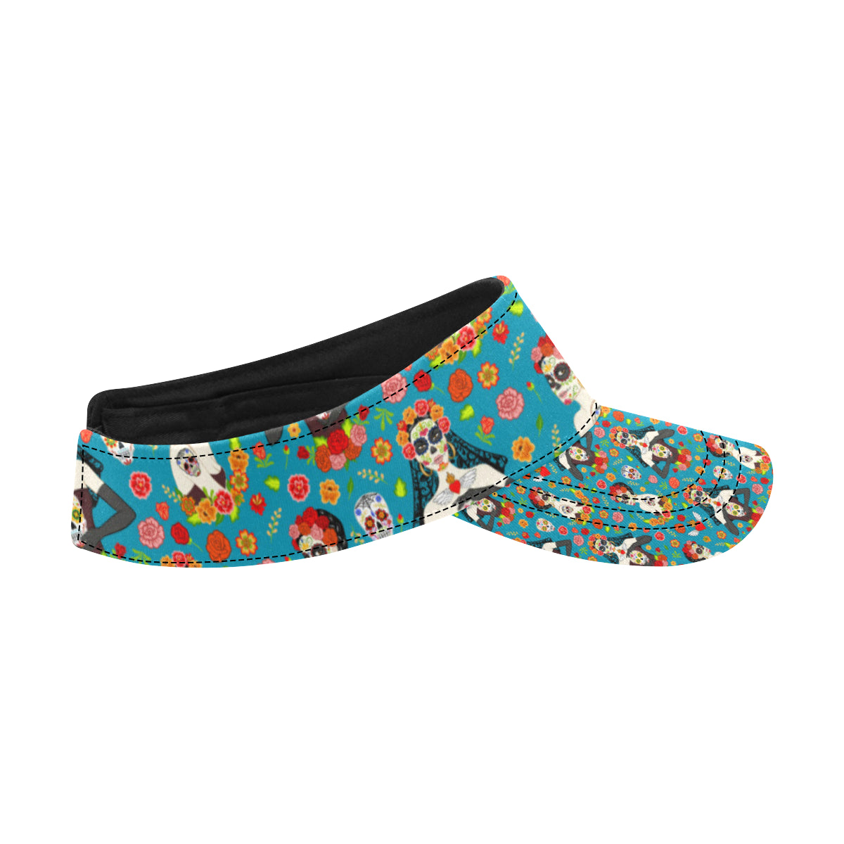 Day of the Dead Old School Girl Design Unisex Sun Visor
