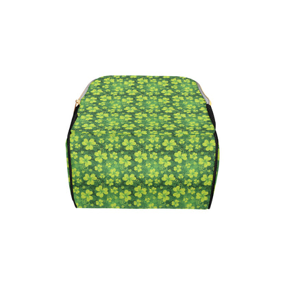 Shamrock Clover Print Diaper Bag Backpack