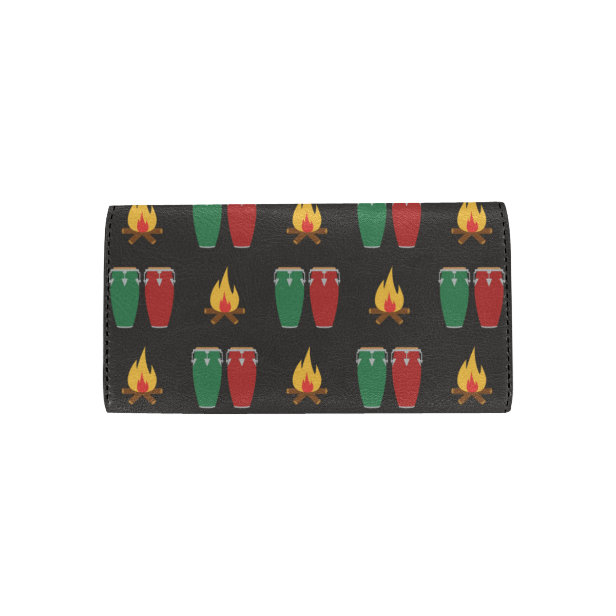 Conga Pattern Print Design 01 Women's Trifold Wallet
