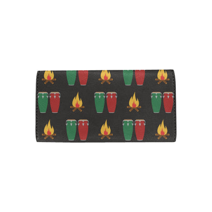 Conga Pattern Print Design 01 Women's Trifold Wallet
